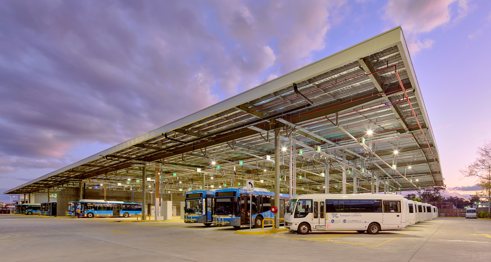 001-hero-image-dusk-over-bus-shelter-woden-bus-depot-richard-crookes-constructions-industrial
